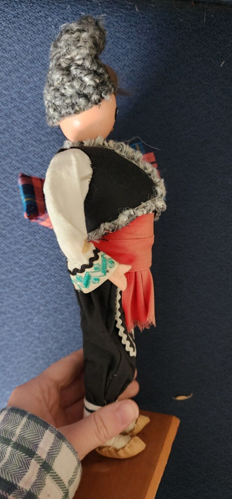 Vintage Doll Bulgaria Male Handpainted 11" Traditional Costume Souvenir