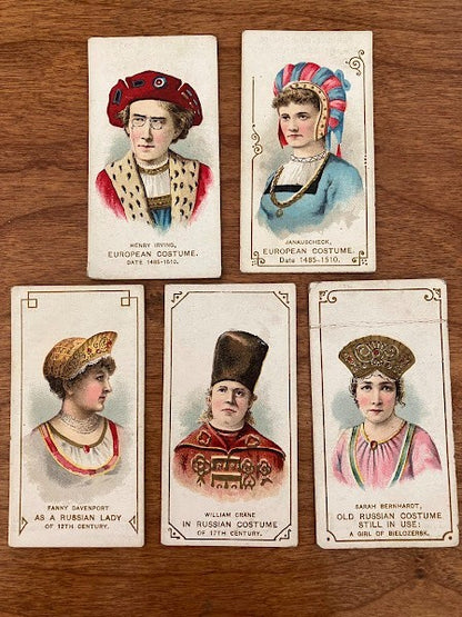 DUKE'S CIGARETTES: PORTRAITS OF ACTORS & ACTRESSES - Lot of 5
