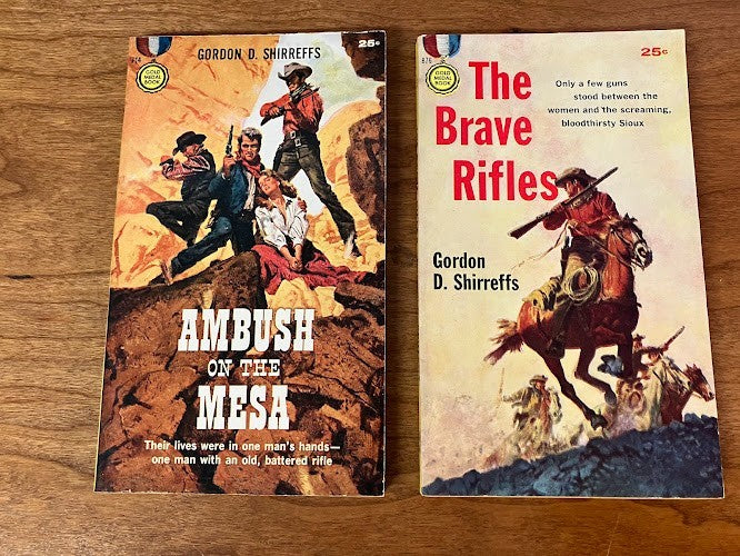 Gold Medal Books by Gordon D Shirreffs - lot of 2