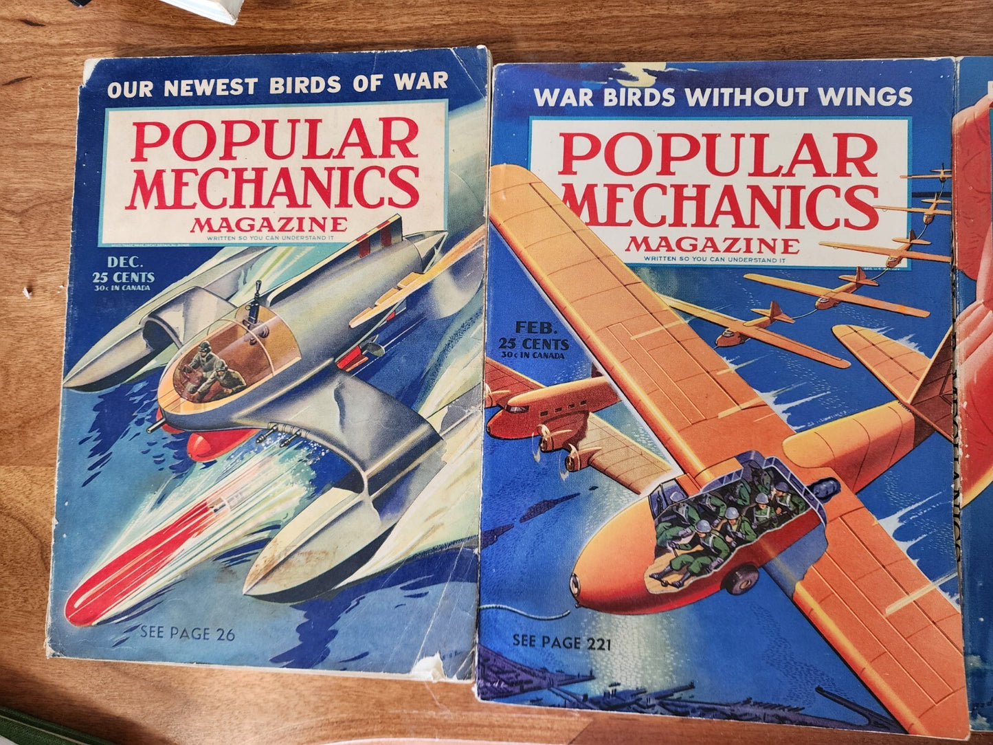 Lot of 4 Vintage Popular Mechanics Magazines 1941