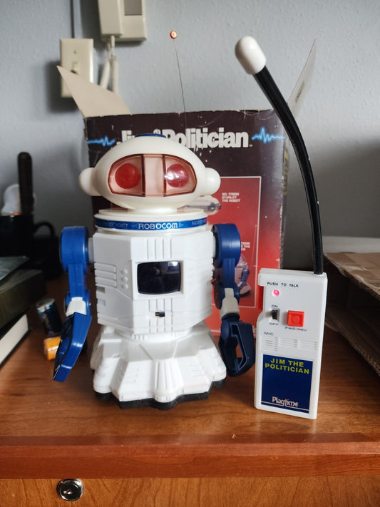 Vintage 1986 Playtime Jim The Politician Robot RC Radio WORKS