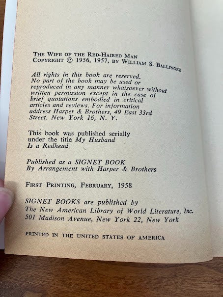 Vtg Paperbacks by Bill S. Ballinger - lot of 2