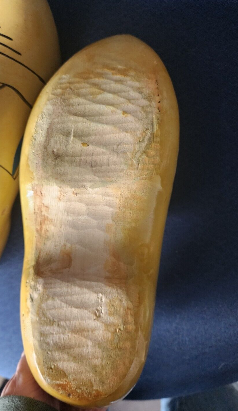 Decorative Dutch Wooden Clogs Holland Souvenir Adult Shoes Yellow