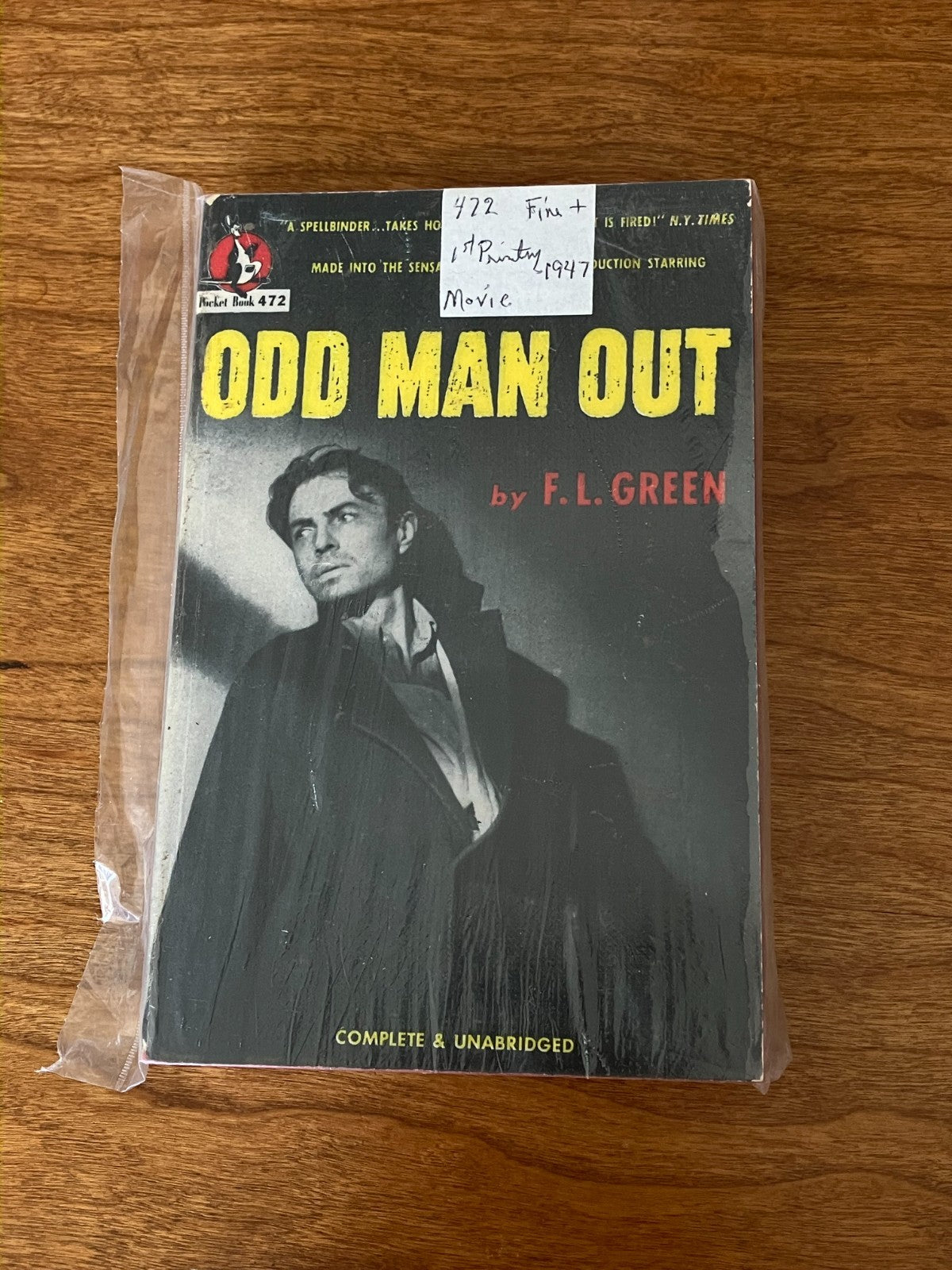 Odd Man Out, F.L. Green, 5th Printing, April 1948 Vintage Paperback