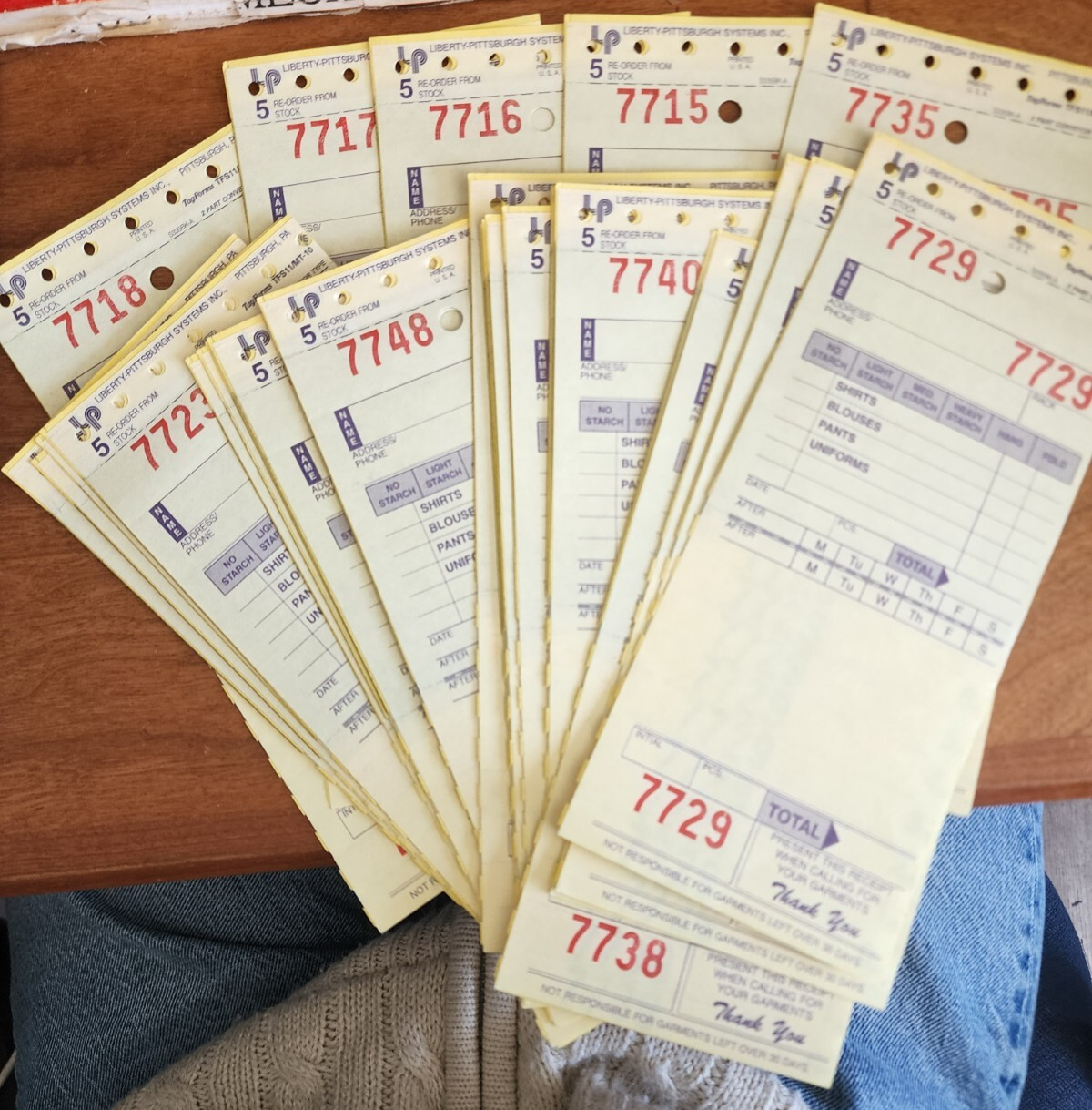 30 Vintage Dry Cleaning Order Forms