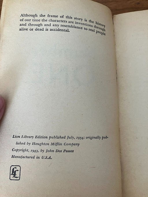 Vintage Paperback - John Dos Passos: NUMBER ONE