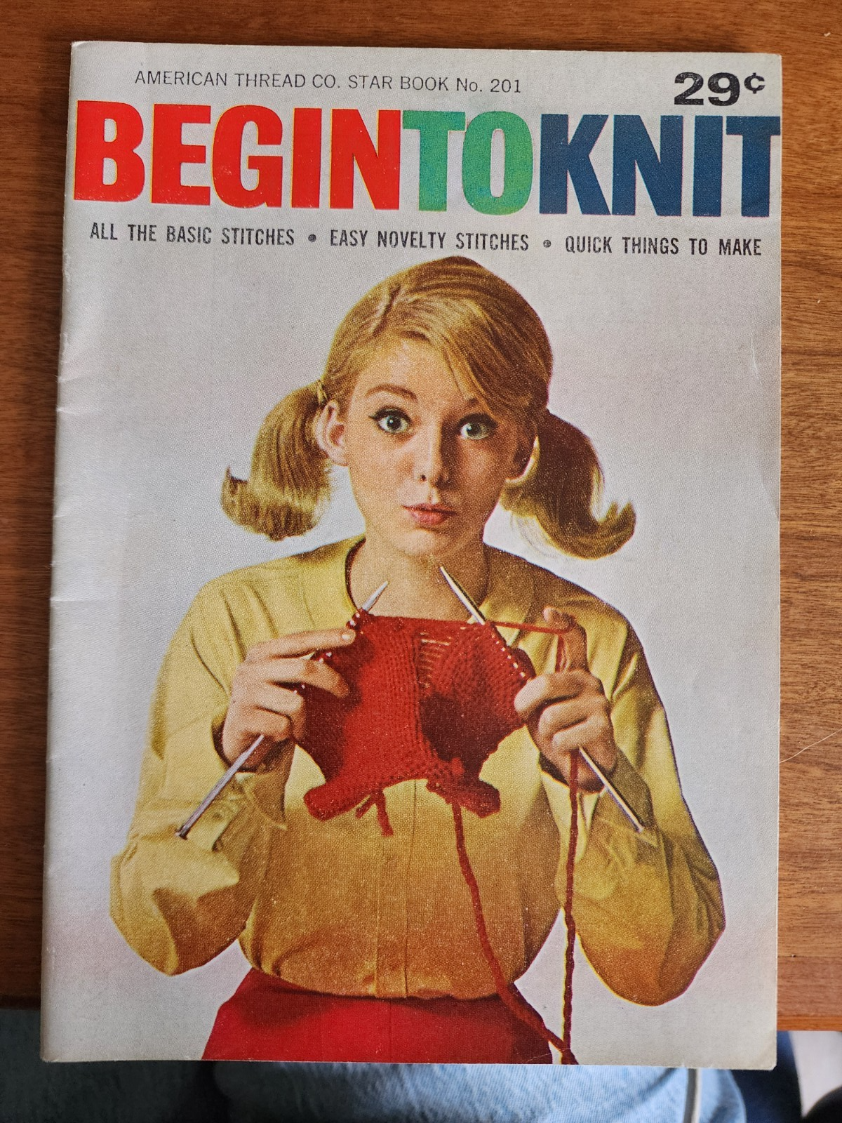 Vtg Begin To Knit:  American Thread Co Star Book #201 Booklet