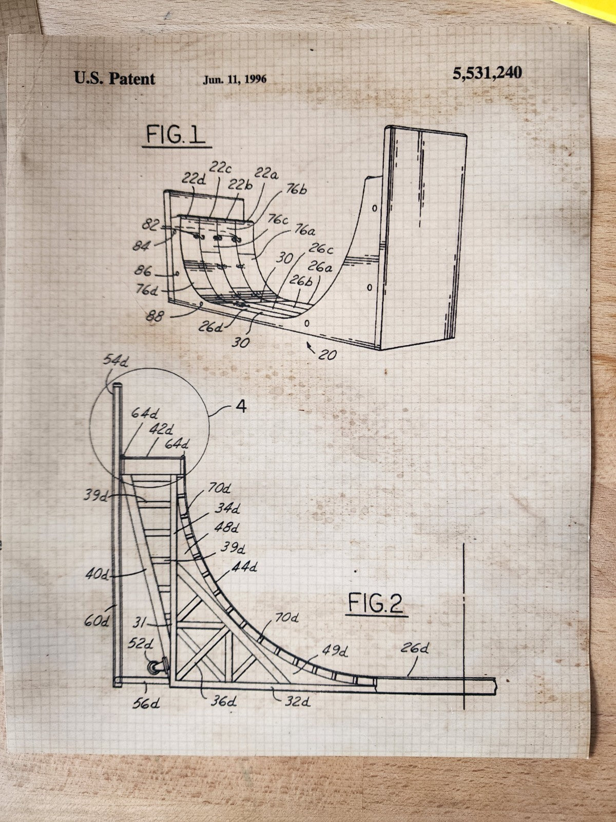 1968 - Skateboard Brake - A. O. Waddell - Patent Art Poster