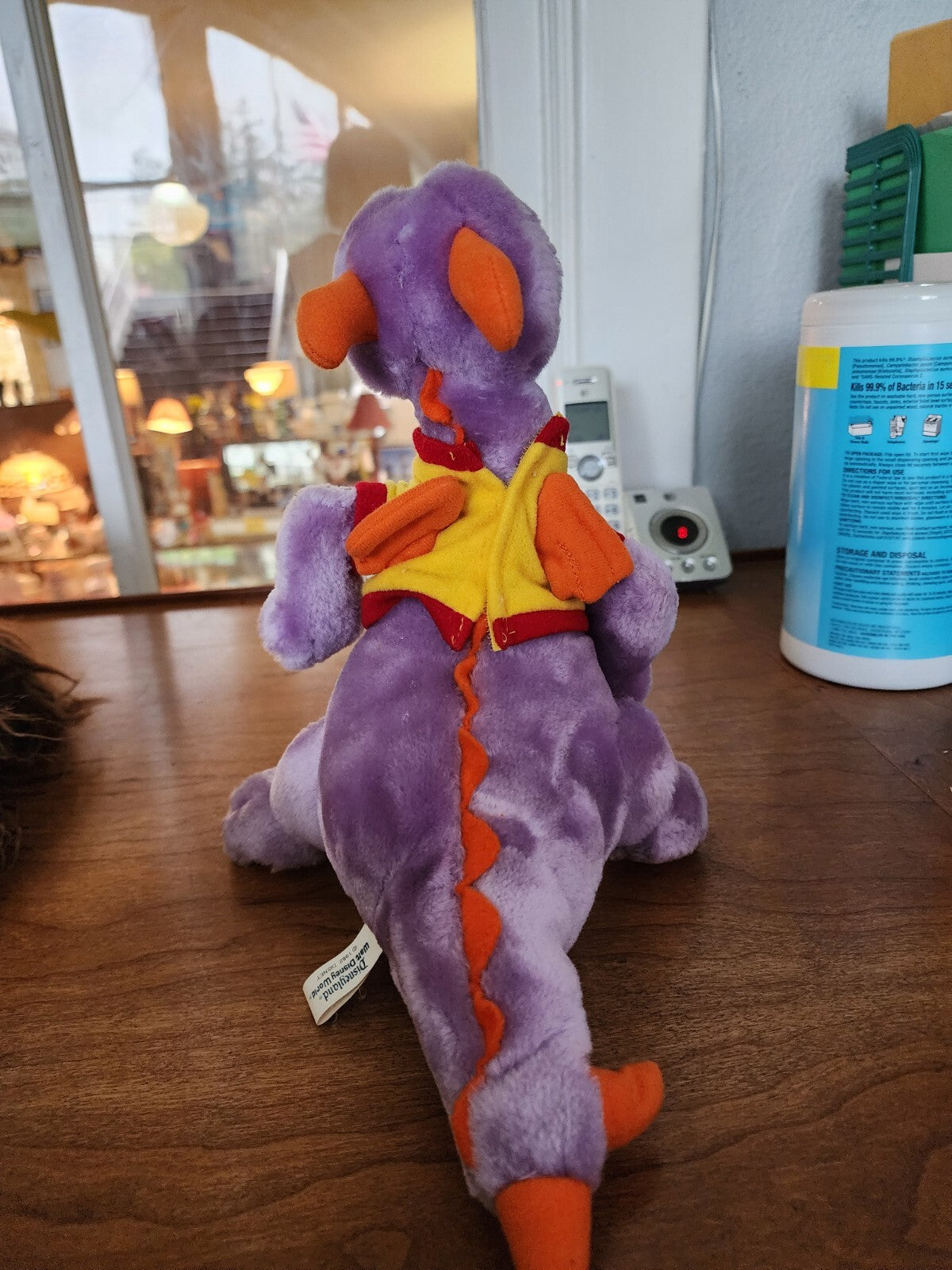 Vtg 80's Figment 11" Plush Purple Dragon Walt Disney World