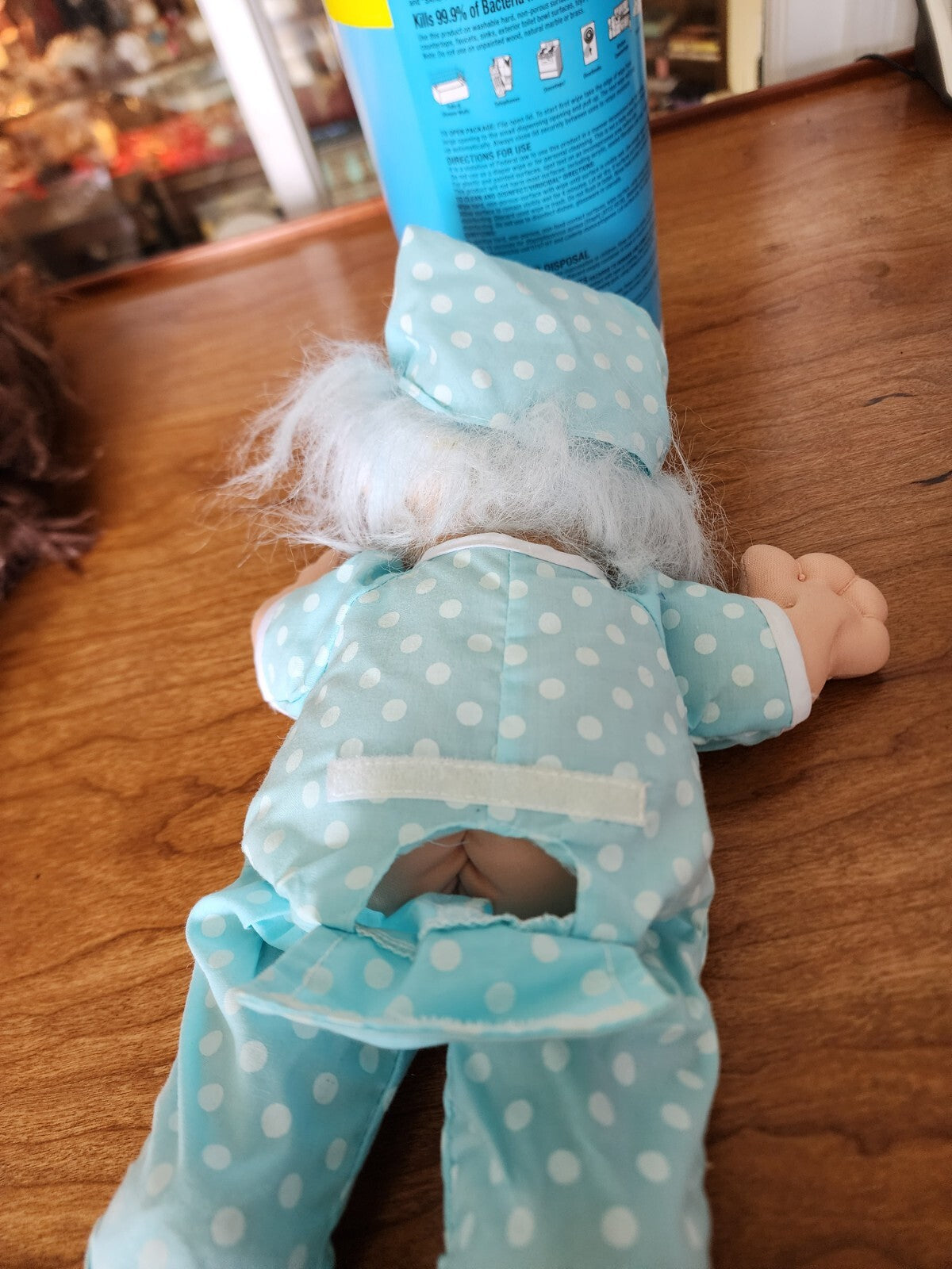 Vtg Russ Troll Doll Blue Night Cap Plush Toy