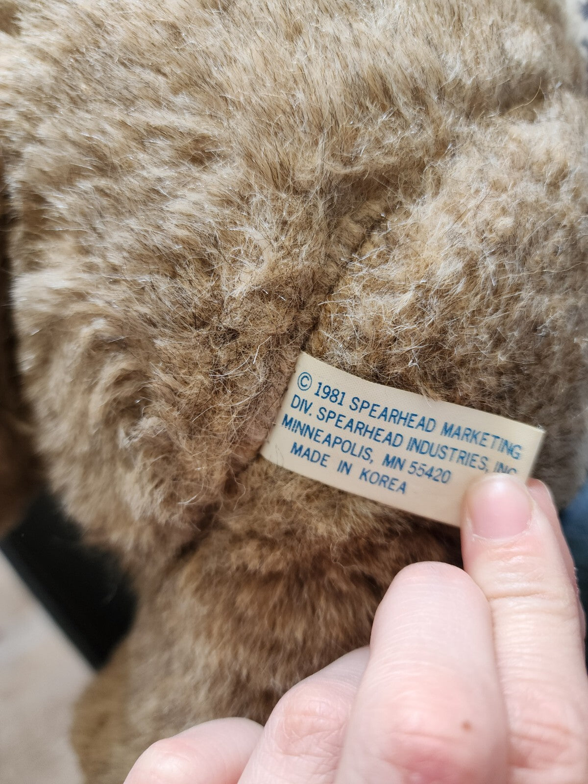 Vintage Brown Bunny Rabbit Plush Toy 1981 Cottontail Spearhead 17"