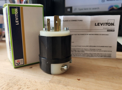 Leviton Black & White Locking Connector 20A 125V 3P4W #2311