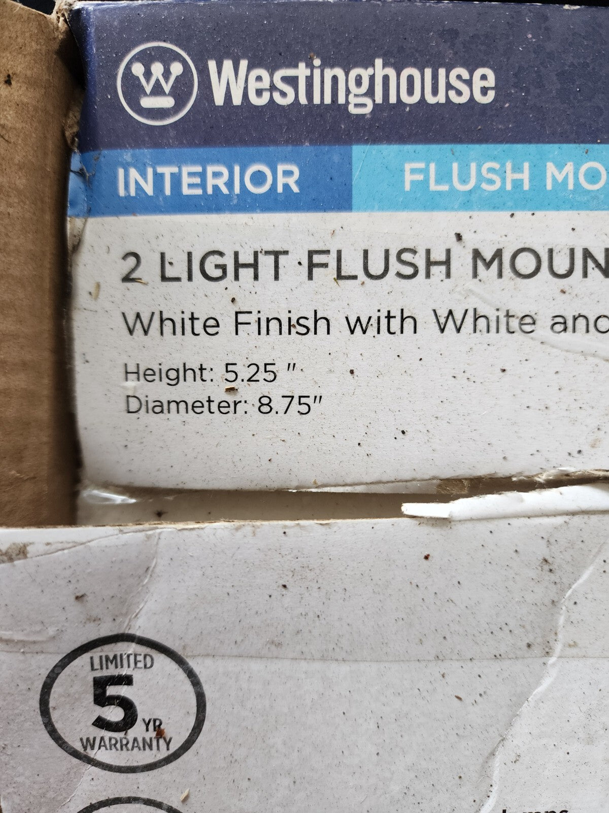 Westinghouse Interior Flush Mount Light Fixture White Finish w White/Clear Glass