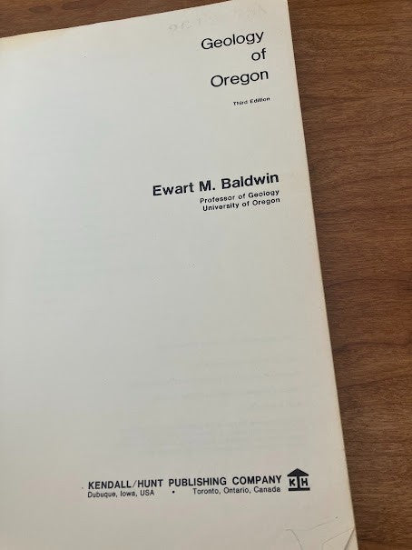 Of Geology Of Oregon 1964 By Ewart M Baldwin - 3rd Edition