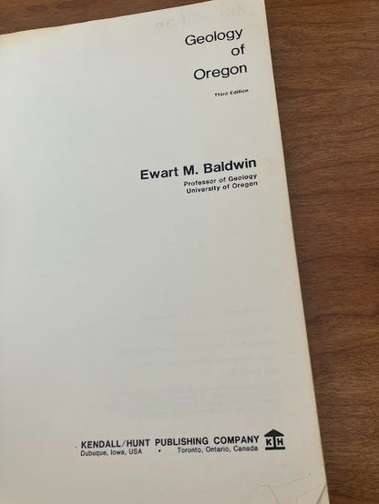 Of Geology Of Oregon 1964 By Ewart M Baldwin - 3rd Edition