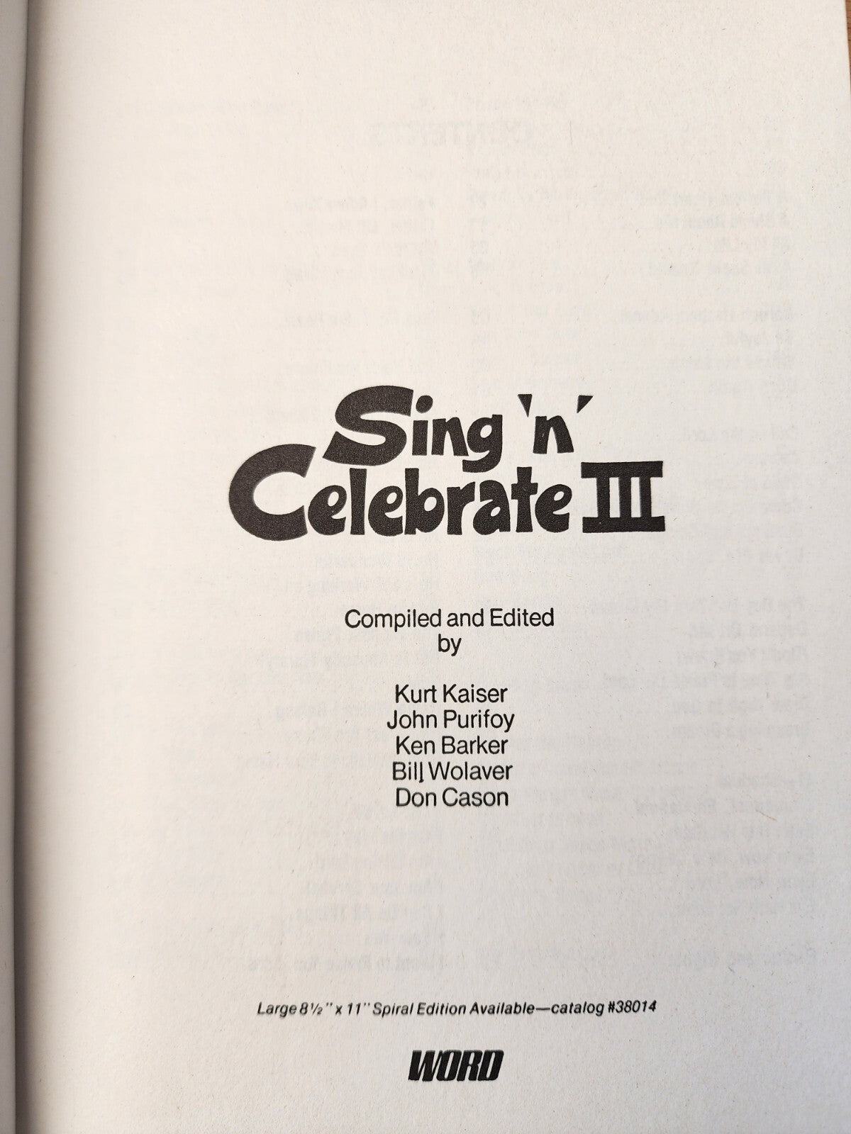Sing N Celebrate III Songbook 1982 Christian Gospel
