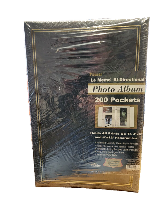 Pioneer BTA204L2 Bonded Leather 200 Pocket Photo Album 4"x6" NEW & SEALED Black