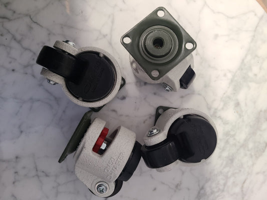Set of 4 Leveling Casters, 50 mm Nylon Wheel, QM50  Q-MASTER