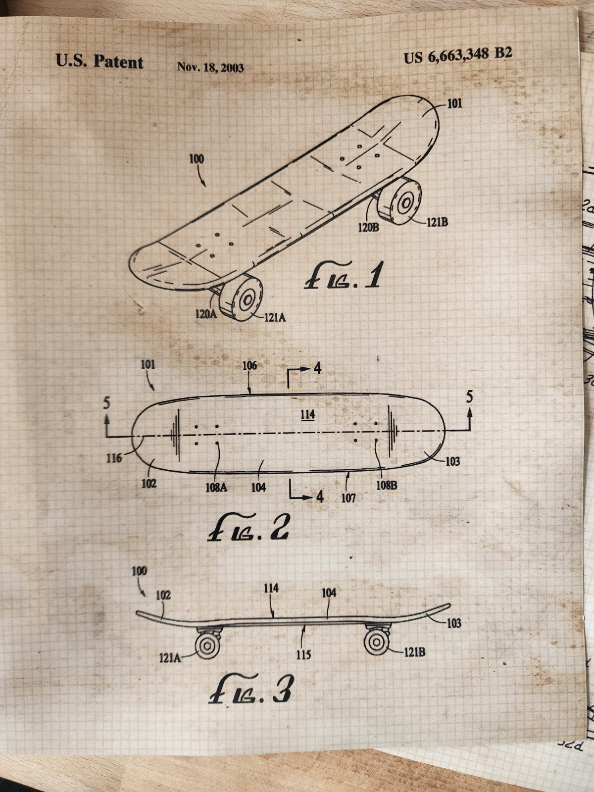 1968 - Skateboard Brake - A. O. Waddell - Patent Art Poster