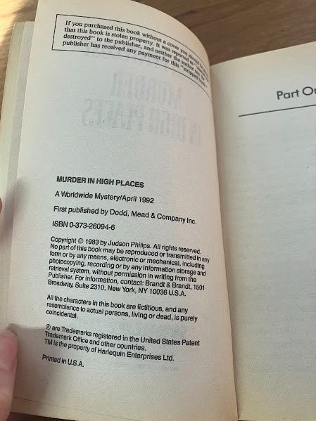 Mystery - Murder in High Places by Hugh Pentecost