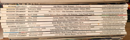 Modern Drummer Magazine Lot Of 12, Jan-Dec 2008 Drumming Magazines