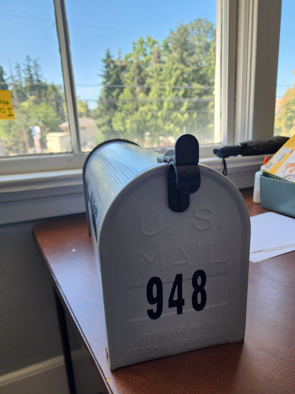 The Solar Group Gray Mailbox 19” X 6.5” X 8.75” Preowned