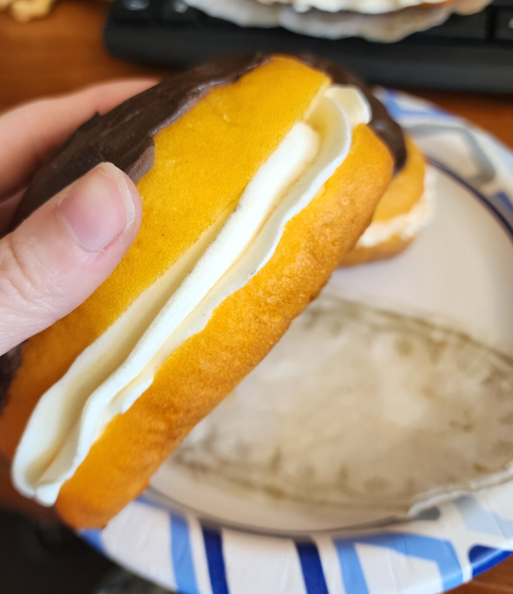 Lot of 6 Display Food Prop Boston Cream Donuts