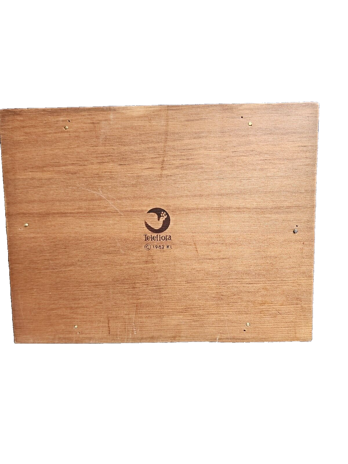 VINTAGE 1982 TELEFLORA SMALL WOOD SERVING TRAY WITH HANDLES