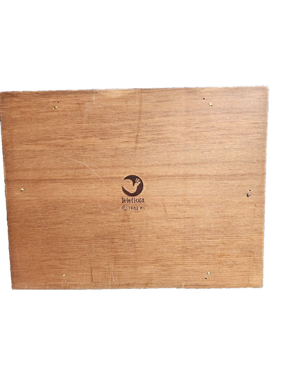 VINTAGE 1982 TELEFLORA SMALL WOOD SERVING TRAY WITH HANDLES