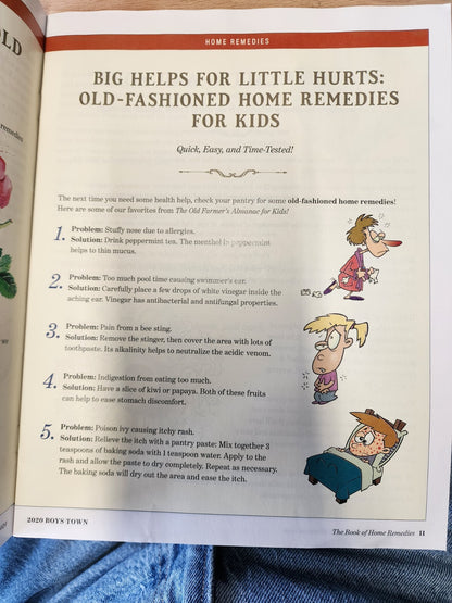 Boys Town The Book of Home Remedies -The Old Farmer's Almanac Tips & Tricks 2020