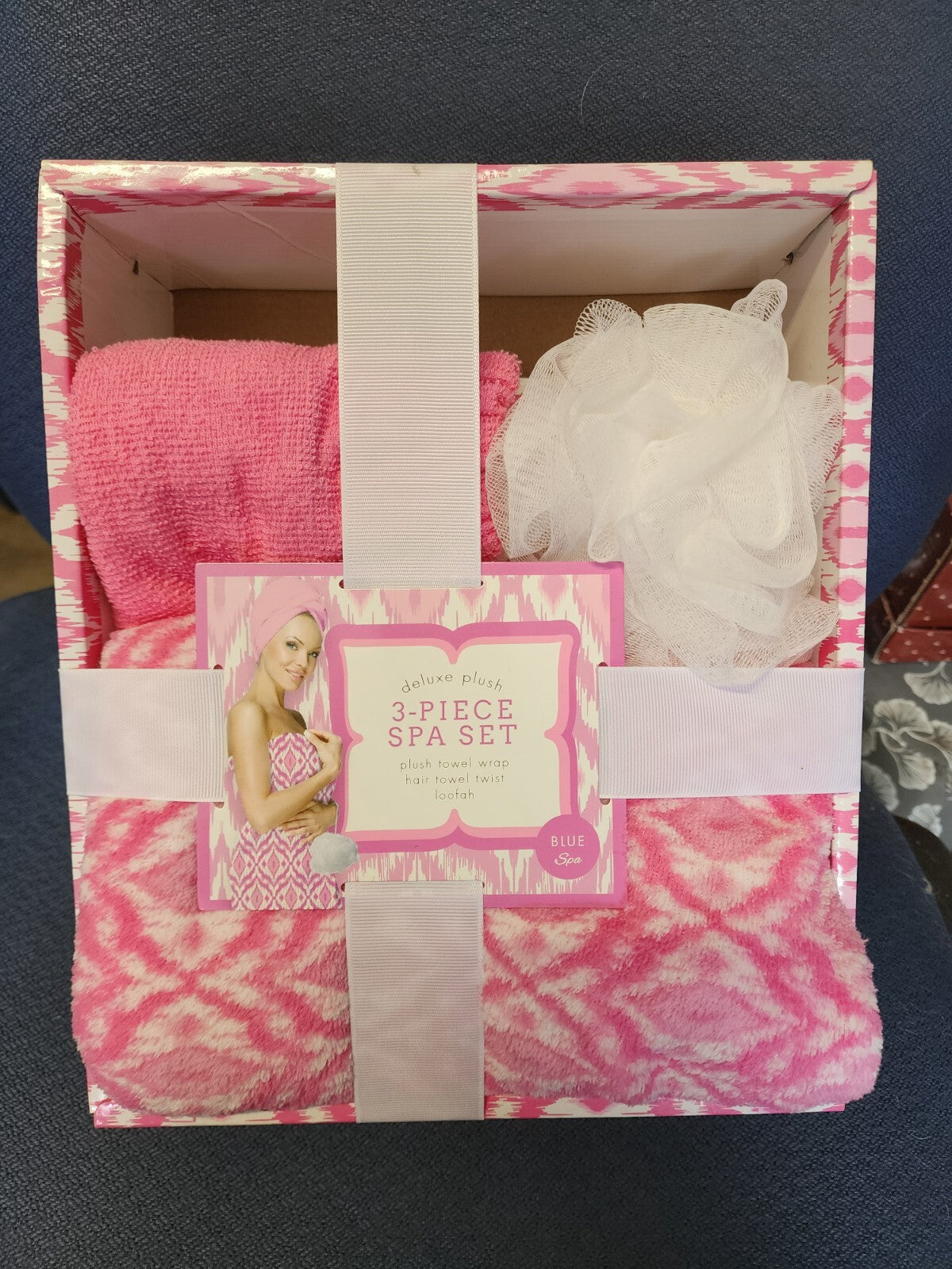 Deluxe Plush 3-Piece Spa Set Blue Spa - Pink