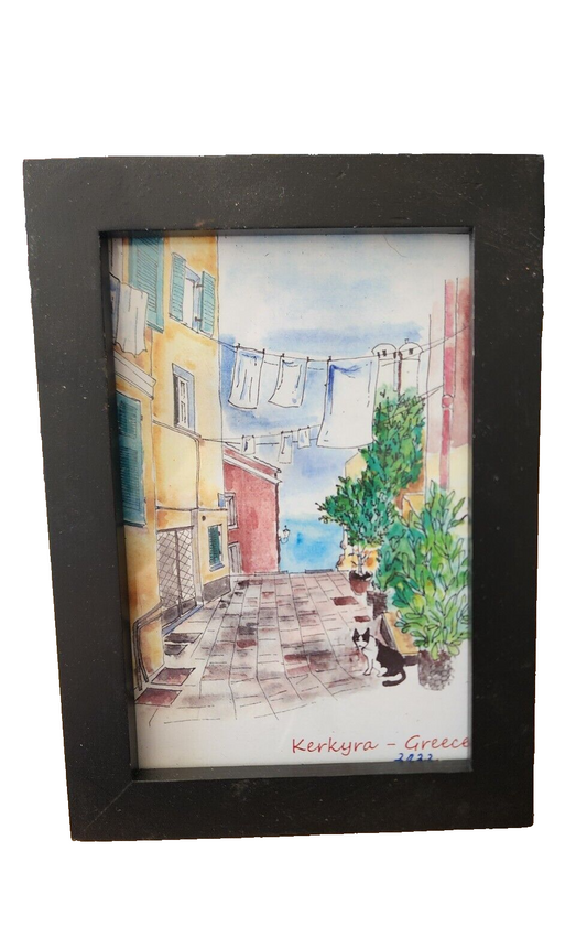 Framed Kerkyra - greece postcard 2022 print