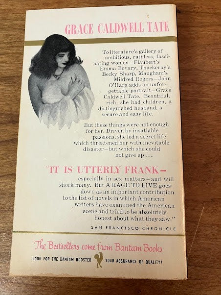 Vtg Paperback - A Rage to Live by John O'Hara