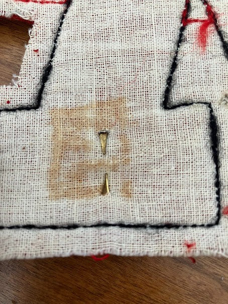 Varsity Letter M Jacket Patch - Red On Black M