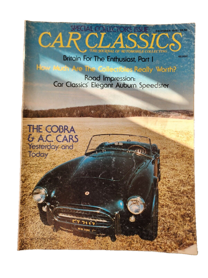 Vtg CAR CLASSICS Magazine December 1976 Special Collectors Issue