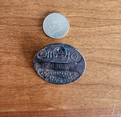 Vtg Ohio Registered Chauffeur Pin #763829